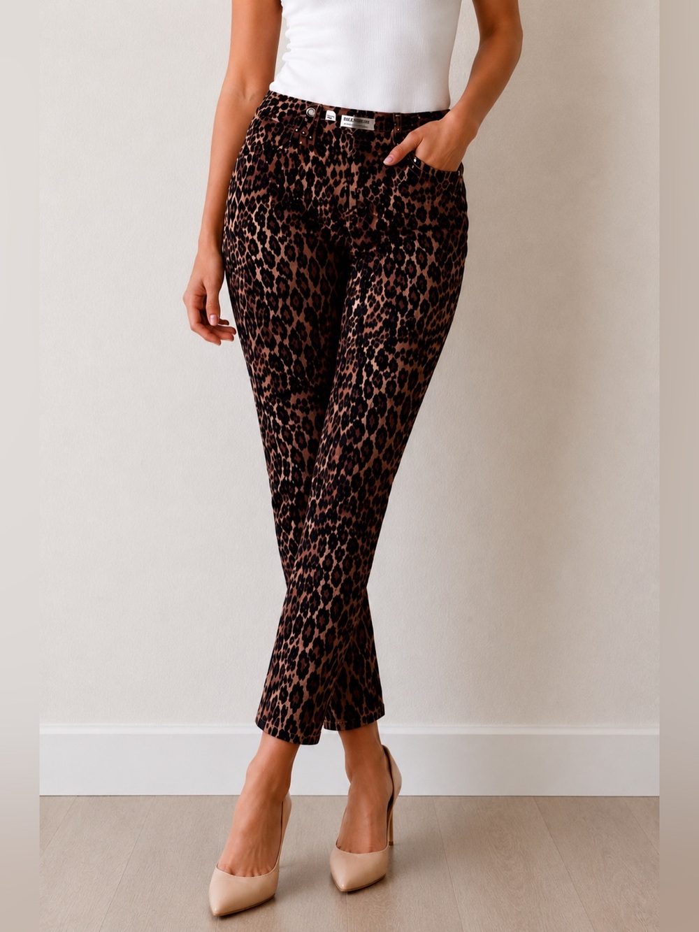 FRAME Le High Rise Cigarette Women’s Jeans 27 Leopard Print